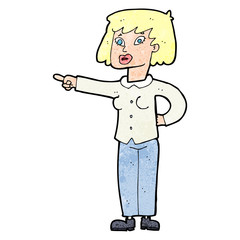 cartoon woman pointing