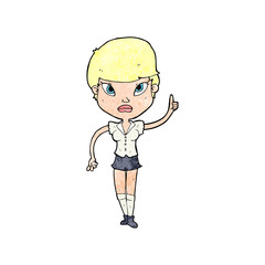 cartoon woman with idea