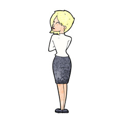 cartoon businesswoman ignoring