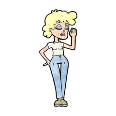 cartoon woman ignoring