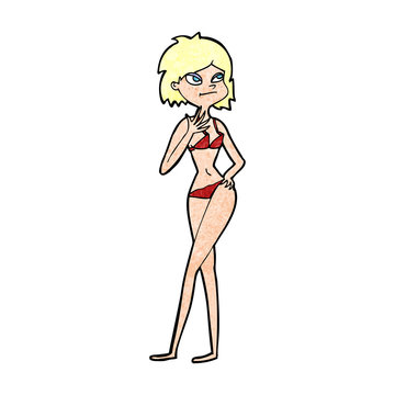 cartoon woman in bikini