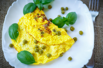 scrambled eggs with green peas