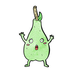 cartoon frightened pear