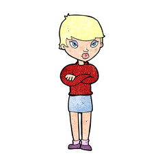 cartoon annoyed woman