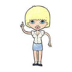 cartoon woman with idea