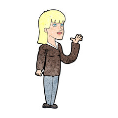 cartoon woman explaining