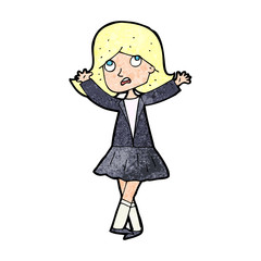 cartoon unhappy girl