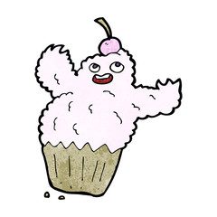 cartoon cupcake monster