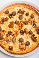 Italian pizza with mushrooms