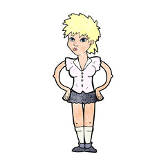 cartoon woman with hands on hips
