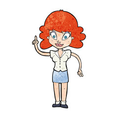 cartoon happy woman with idea