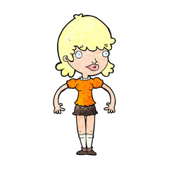 cartoon happy woman