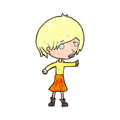 cartoon woman raising eyebrow