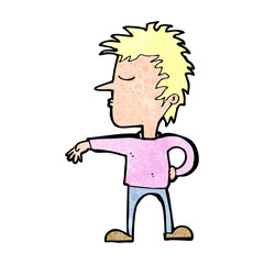 cartoon man making camp gesture