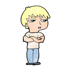 cartoon annoyed boy