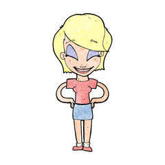 cartoon woman with hands on hips