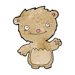 cartoon waving teddy bear