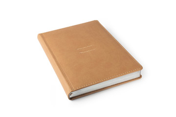 Beige hardcover leather business diary