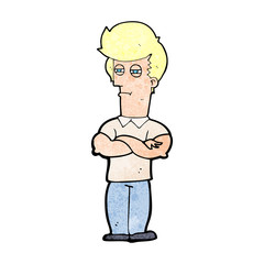 cartoon man with folded arms