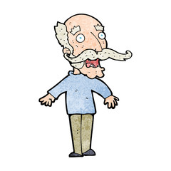cartoon old man gasping in surprise