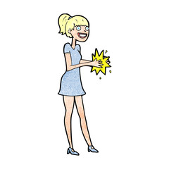 cartoon woman clapping hands
