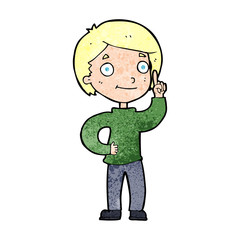 cartoon boy with idea