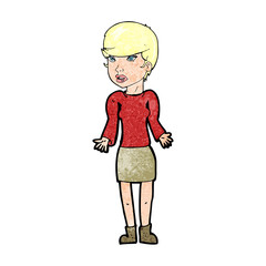 cartoon confused woman