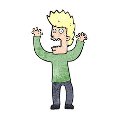 cartoon terrified man