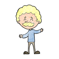 cartoon happy man with mustache