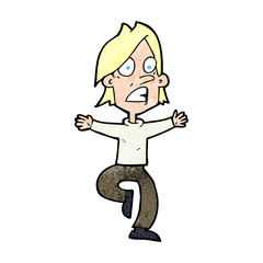 cartoon panicking man