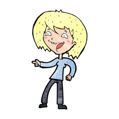 cartoon woman laughing and pointing