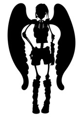 Skeleton Angel Girl Silhouette
Illustration funny skeleton with angel wings