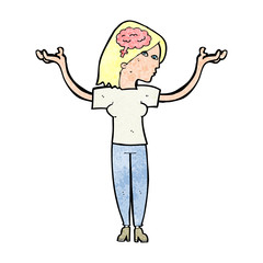 cartoon intelligent woman