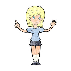 cartoon woman explaining idea