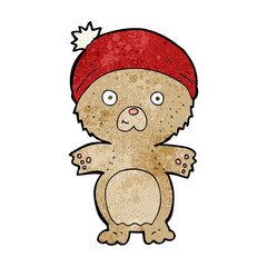 cartoon cute teddy bear in hat