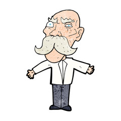 cartoon angry old man