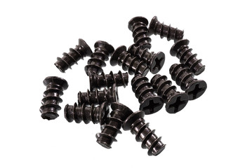 Small computer Screw bolt macro photo.