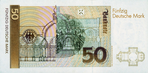 Historische Banknote, 1. Oktober 1993, 50 Mark, Fünfzig Deutsche Mark, Deutschland
