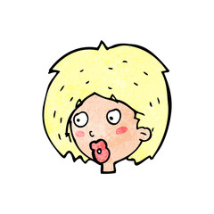 cartoon woman looking