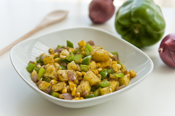 Sautéed Corn pineapple mint salad