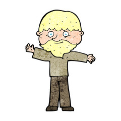 Fototapeta premium cartoon happy man with beard