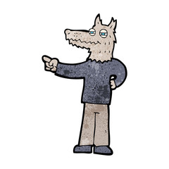 cartoon pointing wolf man