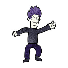 cartoon happy vampire man