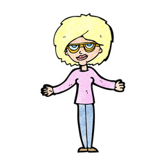 cartoon woman wearing spectacles