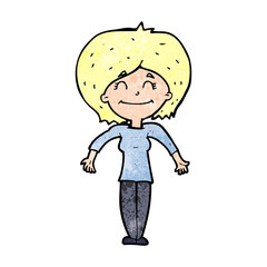 cartoon woman shrugging shoulders