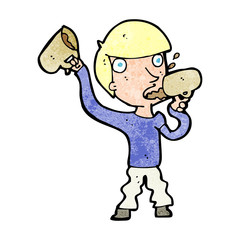 cartoon man drinking beer