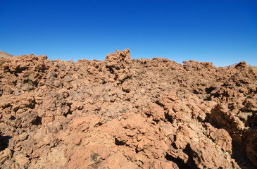 Fototapeta premium Geological formations, famous volcanic landscape in Teide National Park, Tenerife, Canary islands, Spain.