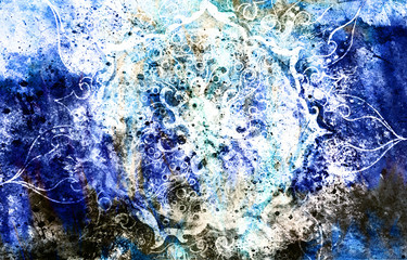 oriental ornamental mandala and color abstract background 