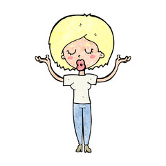 cartoon peaceful woman