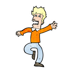 cartoon man panicking